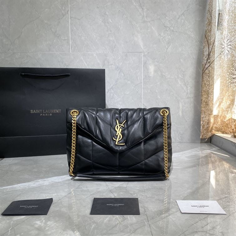 YSL SMALL PUFFER IN QUILTED NAPPA LEATHER BLACK – YB061