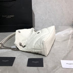 YSL SMALL PUFFER IN QUILTED NAPPA WHITE LEATHER – YB069