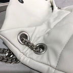YSL SMALL PUFFER IN QUILTED NAPPA WHITE LEATHER – YB069