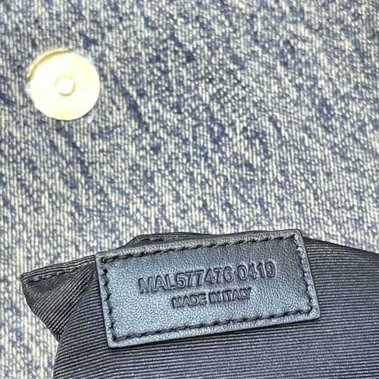 YSL SMALL PUFFER IN SUEDE AND DENIM BLACK – YB063